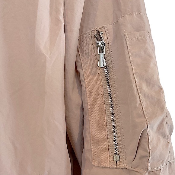 Zara Blush Pink Stretch Bomber Women’s XS Lightweight Pockets - Picture 4 of 10
